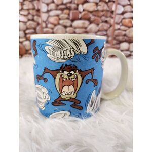 Vintage 1994 Looney Tunes Blue Taz Tasmanian Devil Applause 12oz Coffee Mug